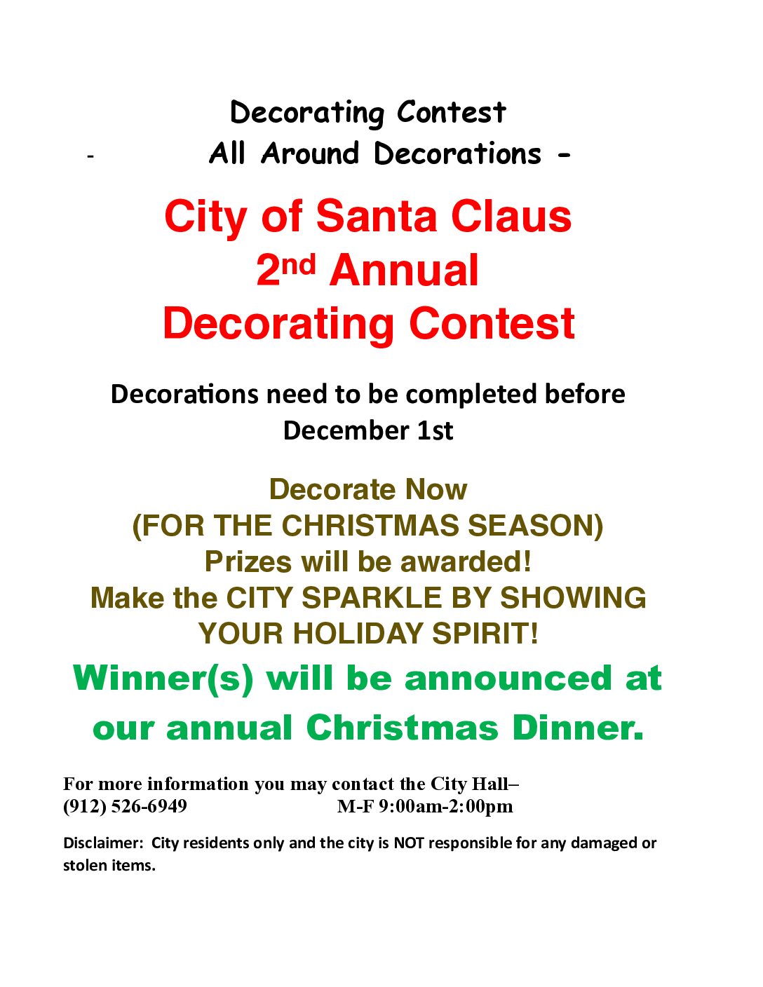 Decorating Contest - Finalized